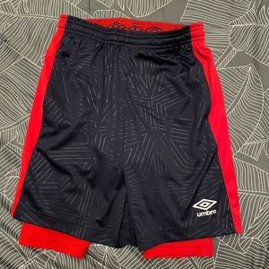 Umbro Athletic Double Layer Shorts (M) 8-10